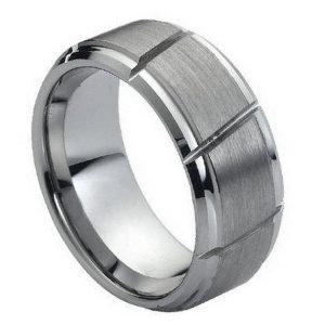Tungsten Carbide Multiple Diagonal Grooves Brushed Center